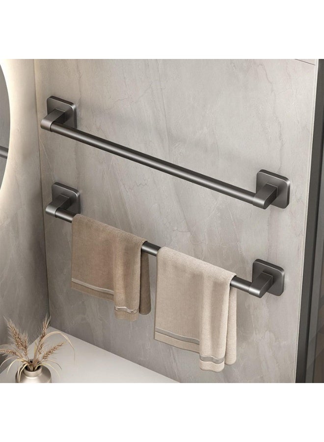 Arabest 2Pcs Hand Towel Tower Rail, Self Adhesive Wall Mounted Tower Rack, No Drill Single Towel Bar and Dish Cloth Hanger for Bathroom and Kitchen, Space Saving Organizer for Home Use (40cm,Silver Grey) - Image 1